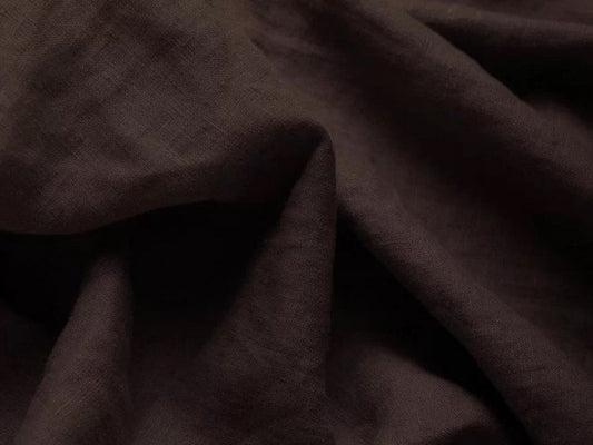 Dark brown stone washed linen